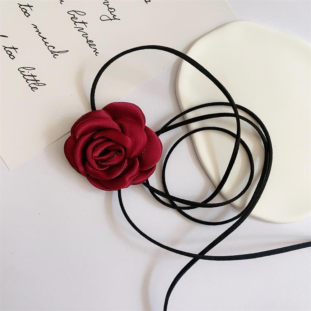 Elegant Big Rose Flower Clavicle Chain Necklace For Women Romantic Party Wedding Necklace Fashion Jewelry Girls Gift