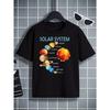 European Sizes Boys'  T-shirt Solar System Planets And Sun Machine Washable, Suitable for All Seasons, Ideal for Outdoor Activities