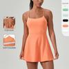 Nahtloses Damen Sport-Tennis-Kleid Mit Integriertem BH-Pad Schnelltrocknendes Laufrock Sommer Fitness-Outfit