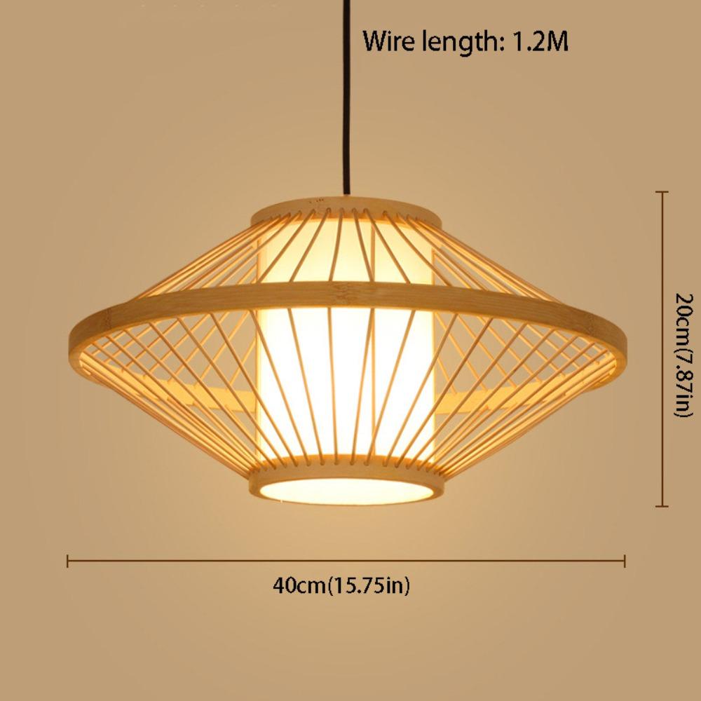 Woven Rattan Pendant Lamp Hand Knitted Ceiling Light Rural Handmade Wicker Chandelier Bedroom