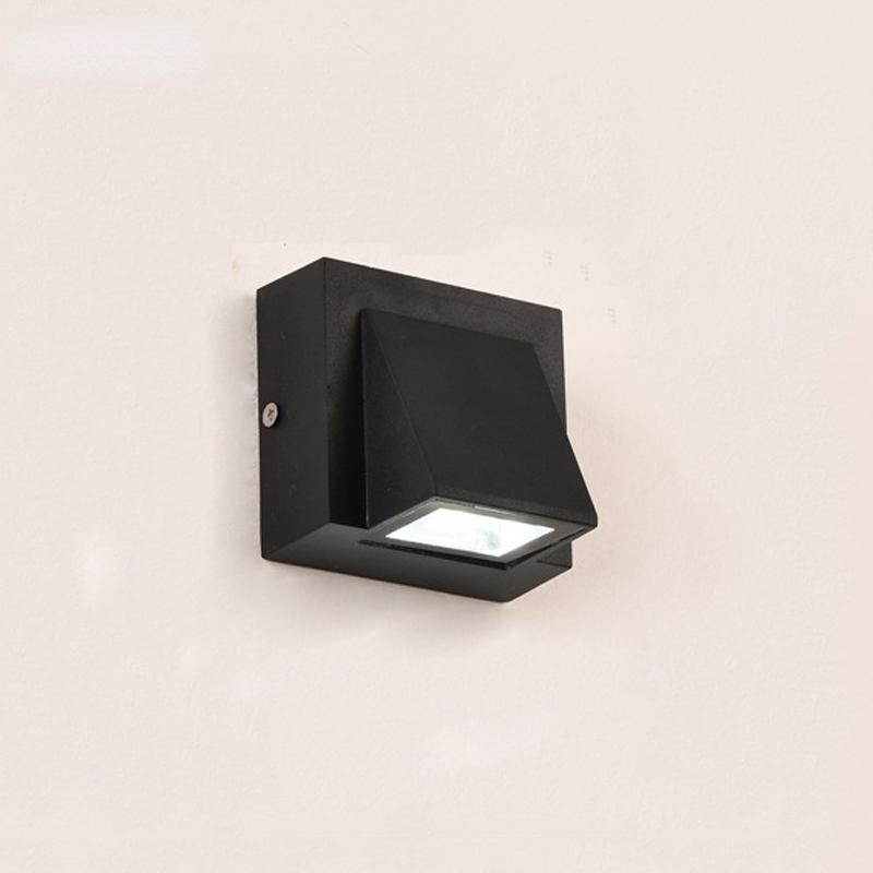 

Светодиодный настенный светильник Водонепроницаемый фонарь для крыльца IP65 для улицы Двор Ворота Терраса Балкон Сад Одноламповый Современный Cool White 6000K чёрный
