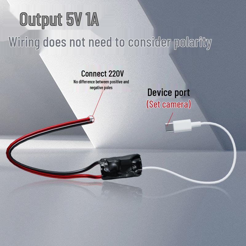 4K Wireless Camera 220V to 5V DC Step-Down Converter, USB Voltage 1A Power Supply