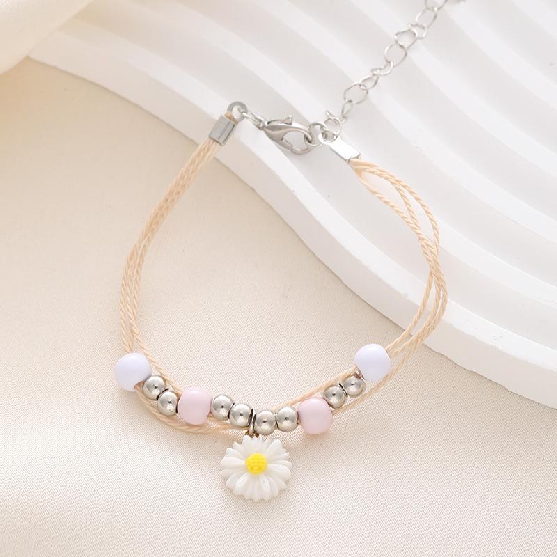 Fresh Daisy Bracelet For Women Cute Simple Flower Hand Rope Versatile Student Gift Jewelry Accessory