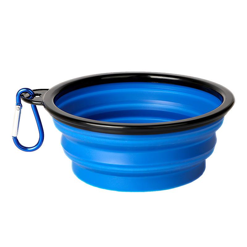 Collapsible silicone pet bowl, available in various sizes, portable and retractable dog food bowl for outdoor use Collapsible bowl-White