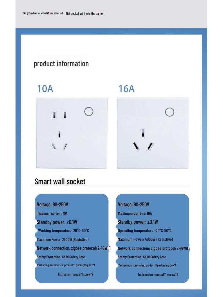 eWeLink Smart WiFi Wall Socket 86 Type 10A - Remote, Voice-Controlled App for Mobile