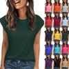 Fashionable Women's Loose Round Neck Short Sleeved T-shirt   Color Top Vest For Women