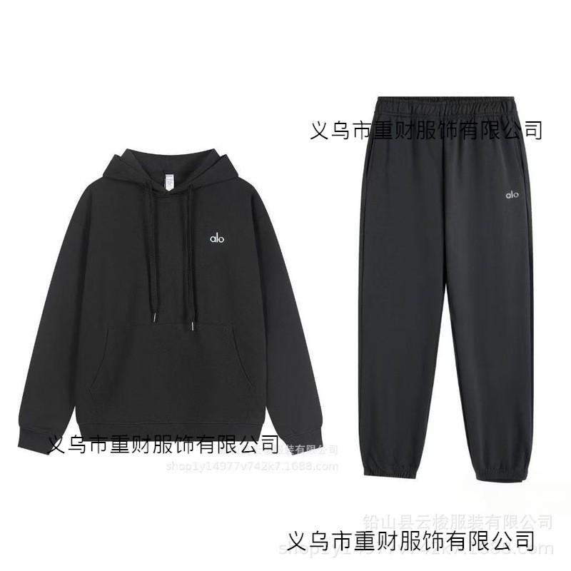 Unisex Winter Hooded Sweatshirt Set Casual Sportswear Oversized Pullover Tracksuit Korean Style