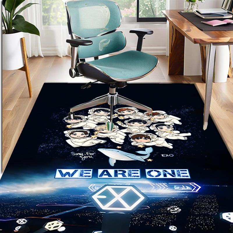 EXO Pattern Rug, Indoor/Outdoor Mat, for Picnic, Gameroom, Bedroom, Office, Living Room, Home Decor Carpet, Birthday Gift