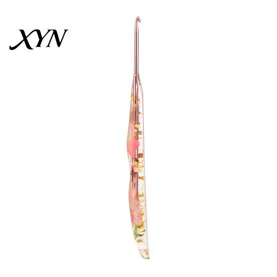 Decorative Crochet Needle Resin Hook for Beginners, Crocheting Lovers, 2.0mm-8.0mm Ergonomic with Long Floral Handle Blankets, Dolls, Shawls,