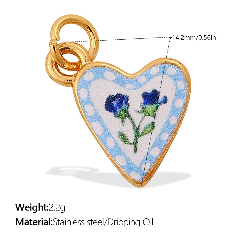 Fashion Enamel Round Brand Pendant Mama Strawberry Love Shape Exquisite Small Pendant
