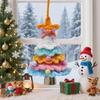 Fluffy Knitted Crochet Christmas Tree Pendant with Jingle Bell for Xmas Stocking Stuffer Home Holiday Party Decor