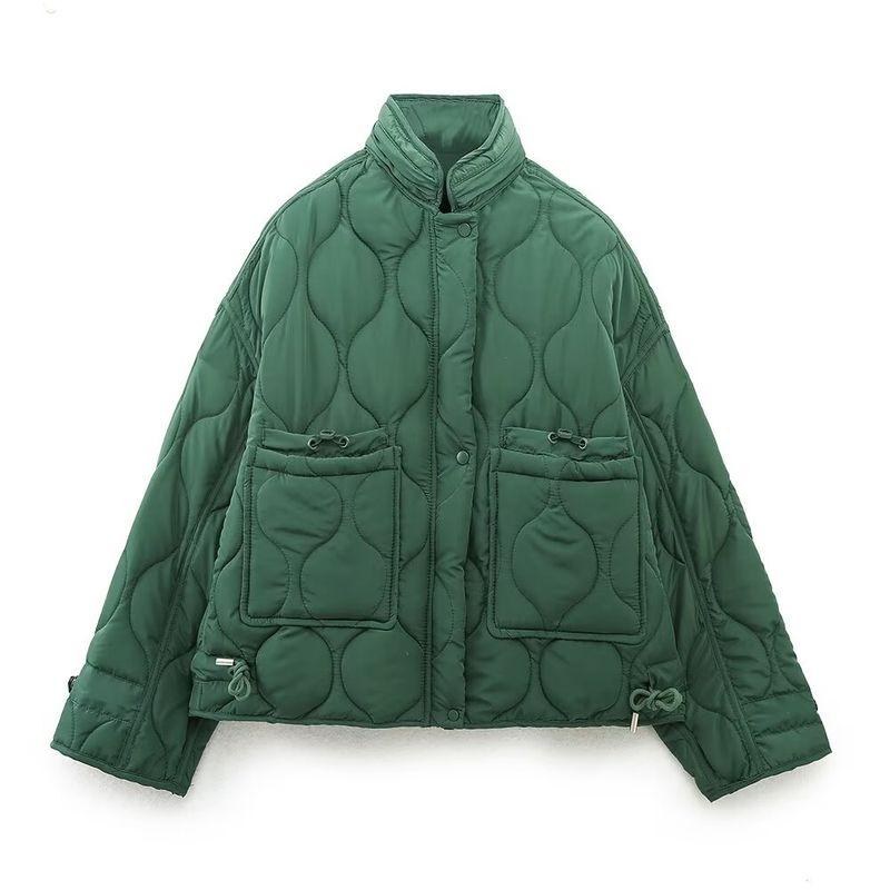 

Kaslead New Arrival Women s Clothing Fashion Style Stylish Simple and Versatile Quilted Embroidery Hooded Cotton Coat Jacket 2969046 Green L