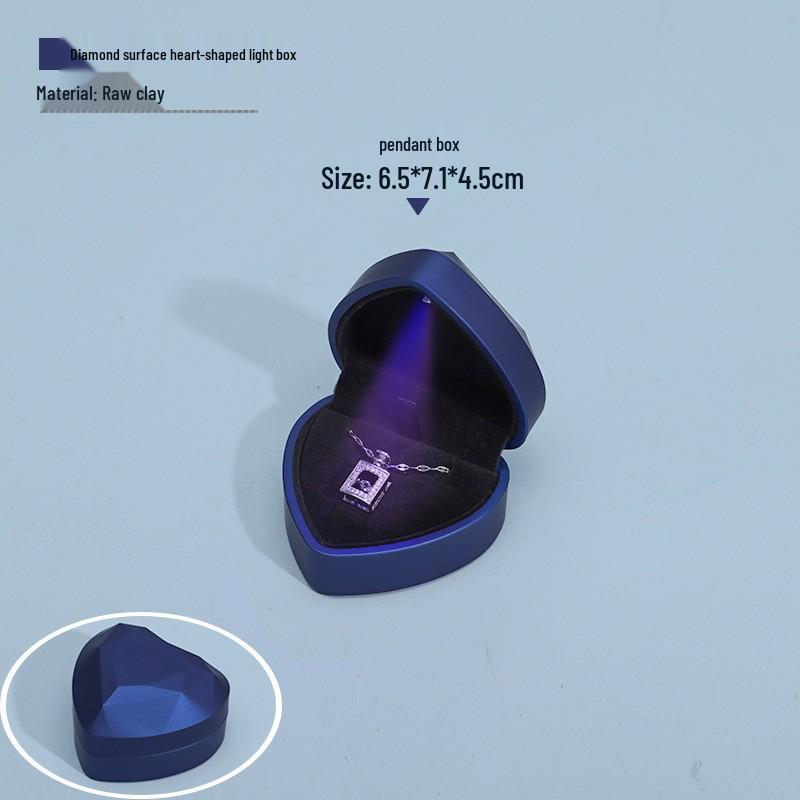 Heart-Shaped LED Ring & Necklace Box with Light - Jewelry Gift Packaging