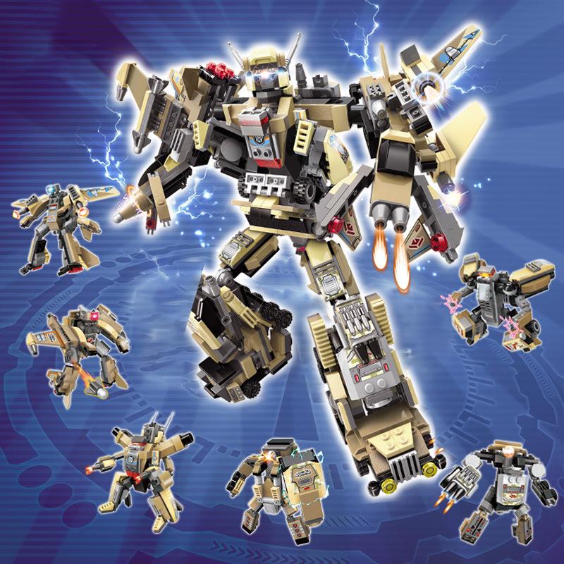 

Деформационный робот-истребитель, мех, бронированная машина, танк, ударный катер, строительные блоки, игрушечные кирпичи