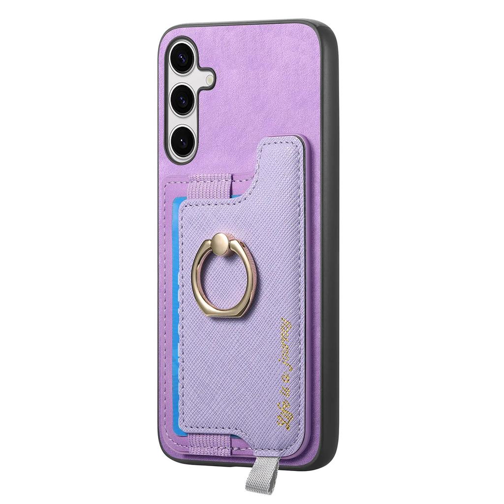 2 In 1 Detachable Magnetic Cards Bag Wallet Leather Ring Holder Case For Samsung Galaxy S24 Ultra S23Plus A05 A55 A15 A25 Cover