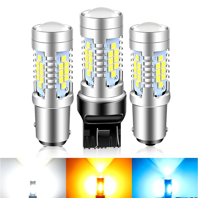 2pcs 30-SMD T20 7440 W21W W21/5W 7443 1156 Ba15s P21W Bau15s PY21W 1157 LED Signal Brake Stop Reverse Light Bulb Amber White