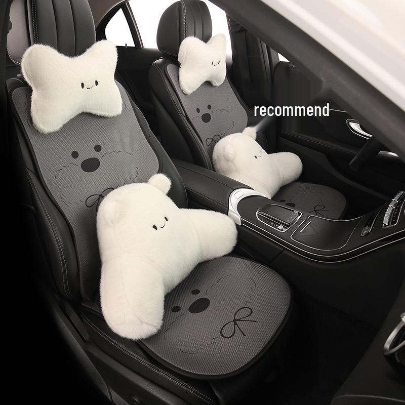 West Highland White Terrier Puppy Car Seat Cushion for MG Models (MG4, MG5, MG6, MG7, ES5) – Cute Cartoon Design for All Seasons.