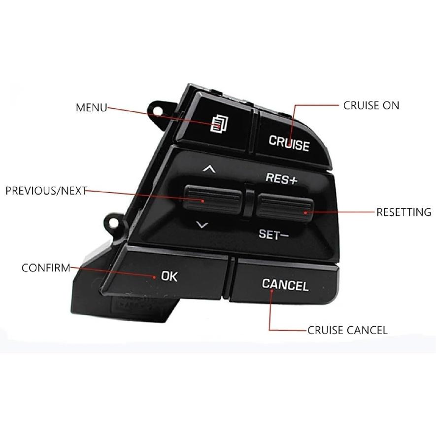 Right Button Steering Wheel Cruise Control Switch Compatible with Hyundai Accent 1.6L 2019-2022