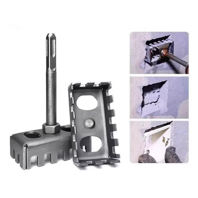 

Square Drill Hole Opener Electric Hammer Hole Expansion Plumber Electrician Wall Slotting Installation Socket Tool Accessories A