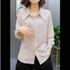 Fashion Striped Women's Long-sleeved Shirt All-match Spring and Summer Shirt Korean Version of The Long-sleeved Shirt Women's Clothing
