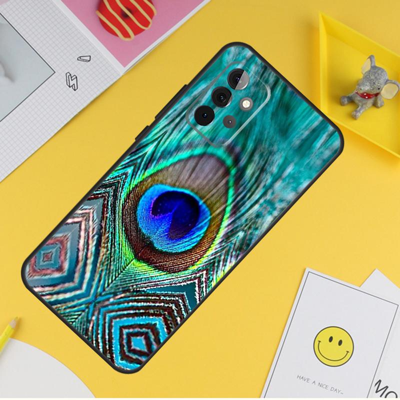 Vogel Pfauenfeder Hülle Für Samsung Galaxy A15 A17 A54 A34 A14 A13 A23 A33 A53 A52 A32 A12 A56 A36 A16 A35 A55
