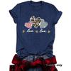 Sommar Ny Kortärmad T-shirt med Leopardmönstrat Hjärta