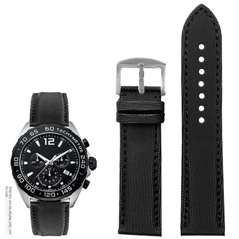 20mm 21mm 22mm 23mm Nylon Leather Bottom Watchband for Mido Helmsman M021 M005 M038 Tudor Seiko Waterproof Watch Strap