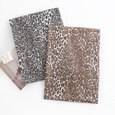 Autumn and Winter Leopard Print Short Fringed Woven Imitation Cashmere Pulling Scarf Women's Warm Shawl Scarf