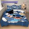 Stitch Through Wall Print 3Pcs Bedding Setduvet Cover With 2 Bedropillowcase Home Birthday Gift