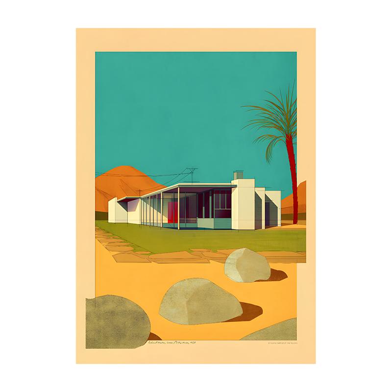 Vintage Bauhaus Residential Composition Poster Print Classic Canvas Painting Abstract Wall Art Picture for Home Decoration