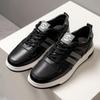 Men's Genuine Leather Sporty Flat Shoes - Autumn Fashion White Casual Shoes, Versatile Trendy Forrest Gump Style