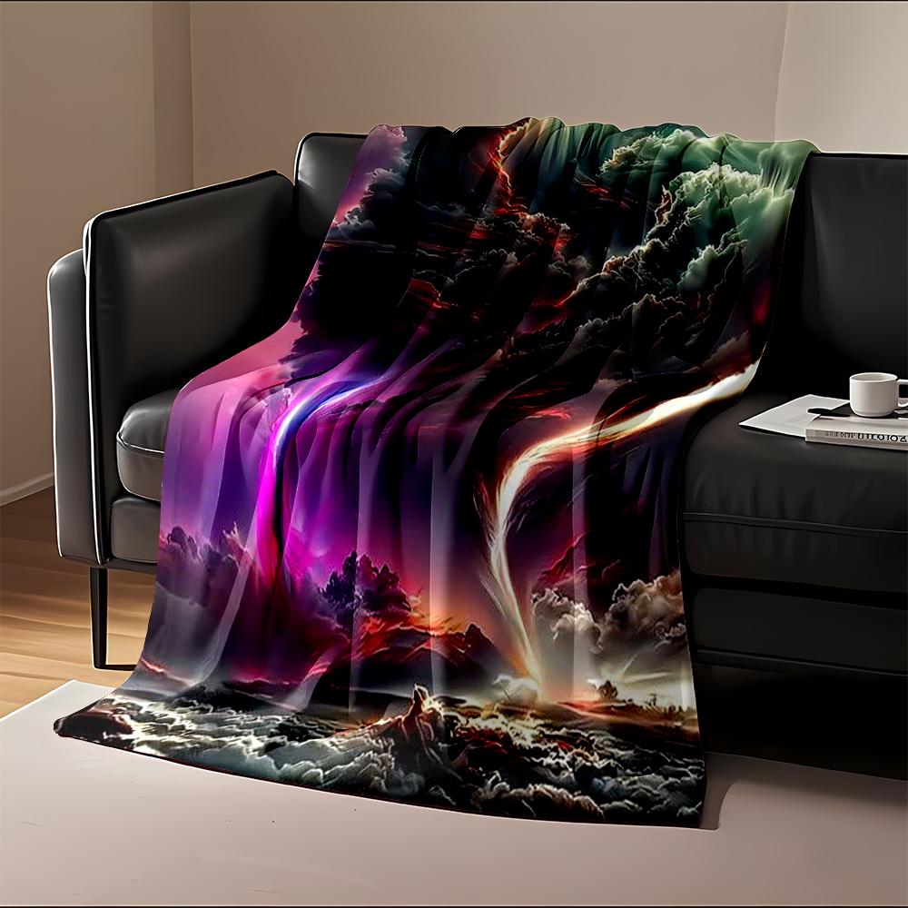 Fantasy Sky with Vibrant Clouds and Storms Flannel blanket for bedroom, living room, sofa, and nap sofas.