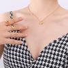 Peach Heart Love Couple Necklace Sweater Chain 18K Real Gold Plated Stainless Steel New Trendy Necklaces