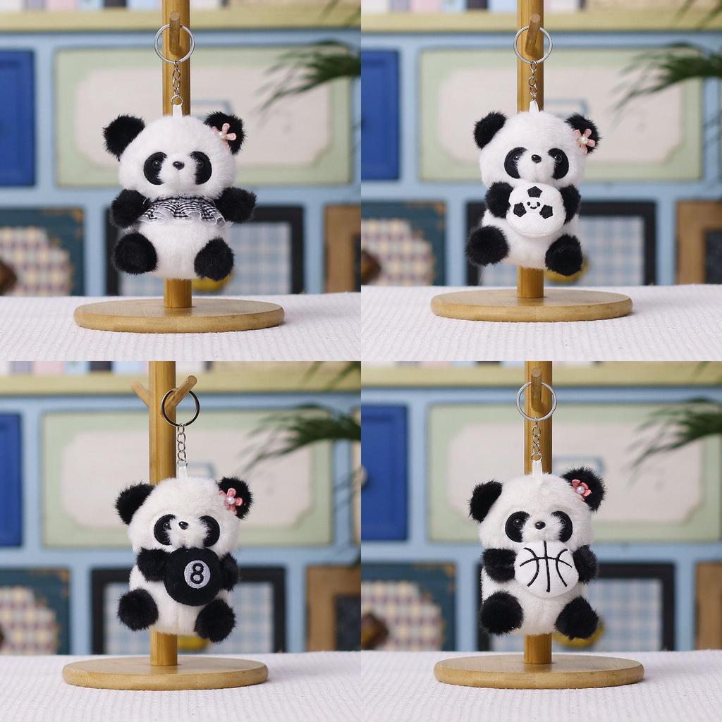 Pandabär Plüschtier Anhänger Aus Kurzem Plüschmaterial Für Tier Sammler