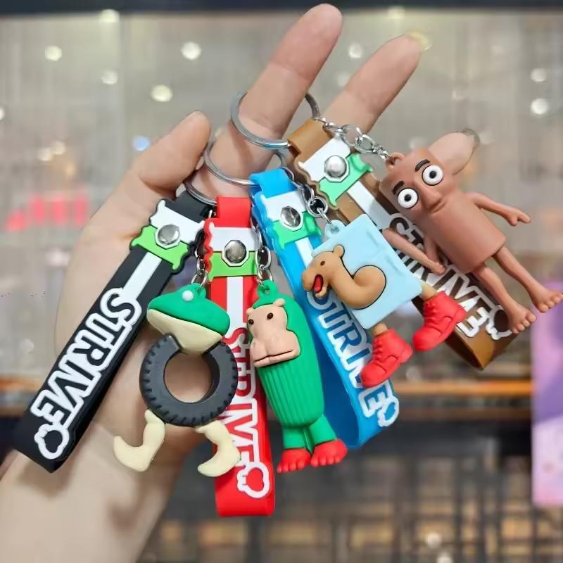 Italian Brainrot Keychain Tralalero Tralala Tung Tung Tung Sahur Ballerina Cappuccino Toy Keychains Pouch Pendant Decor Present