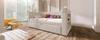 Upholstered daybed 90x190 cm, sofa bed, pull-out bed, armrests, USB & Type-C charging port, cup holder, linen blend fabric, beige, without mattress.