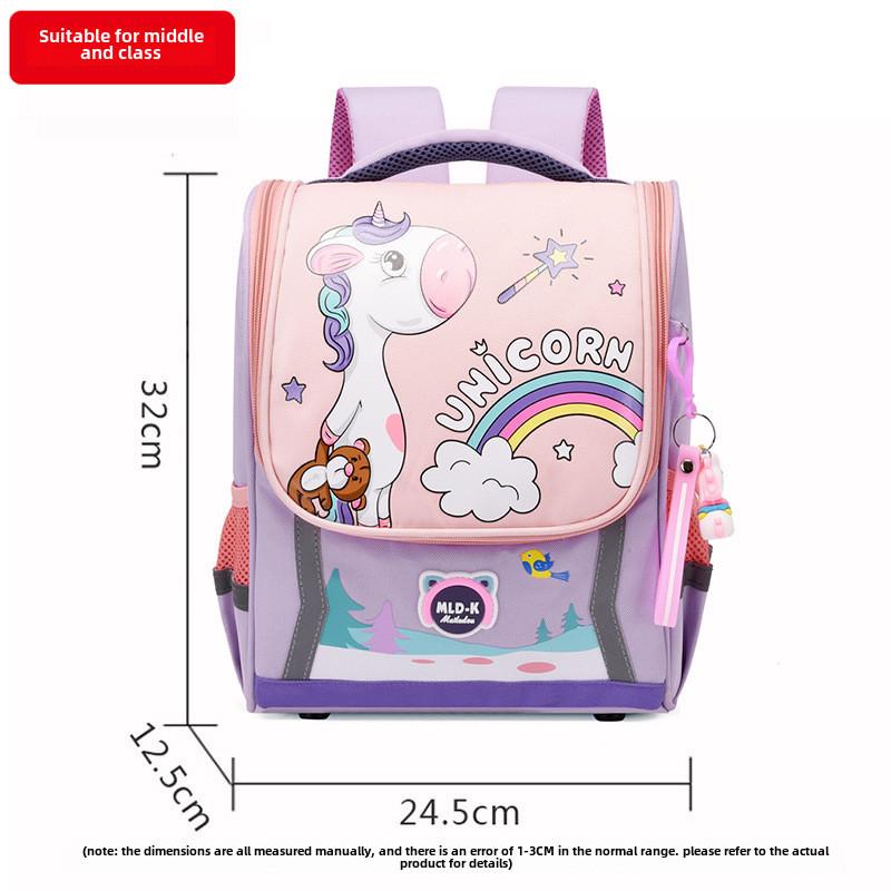 Large Capacity Waterproof Unicorn Cartoon Canvas Backpack For Kids With Breathable Design