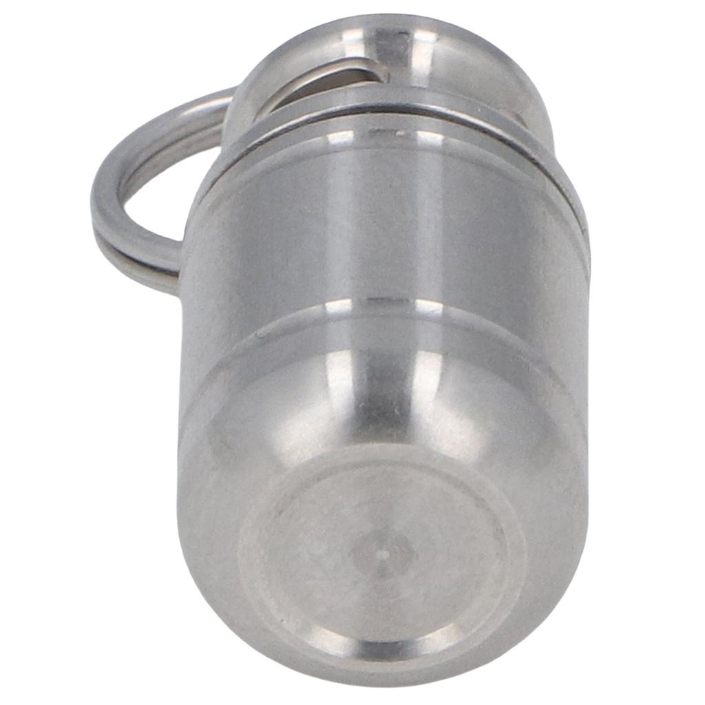 Small Portable Keychain Medication Container Organizer Airtight Stainless Steel Vitamin Holder for