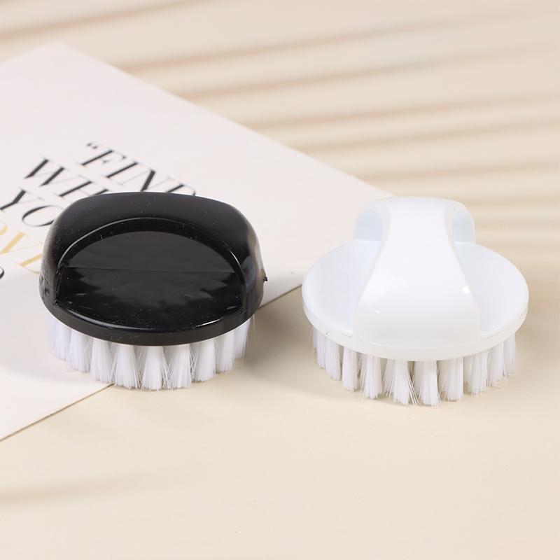 Nail Brush Nail Art Pedicure Soft Remove Dust Plastic Round Cleaning Scrubbing File Tools Black White Manicure Finger Care Salon
