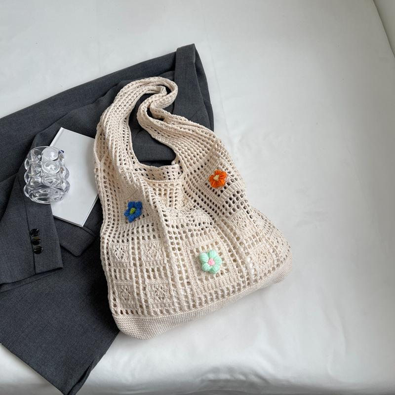 

Woolen Knitted Bag Fashion Women s Knitted Bag Flower Designer Designed Versatile Handbag Women s Shoulder Bag