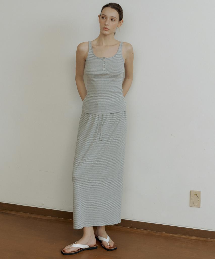 Otte Rib Stripe String Skirts_2Color