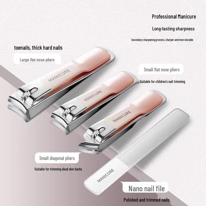 Douyin Gradient Nagelknipser Set: 4-teiliges rotierendes High-End-Haarschneidegerät für Pflege und abgewinkelten Schnitt