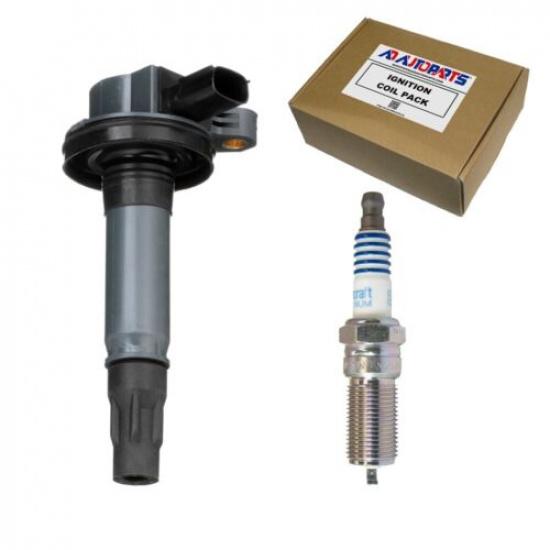 AD Auto Parts Ignition Coil + OEM SP589 Platinum Spark Plug Compatible w/UF553