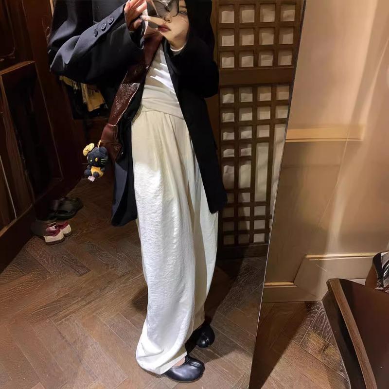 Acetate Velvet Yamamoto Pants Women's Ice Silk Wide-leg Pants Summer Texture Milk Pants Women's Pants Casual and Thin Straight Mopping Pants