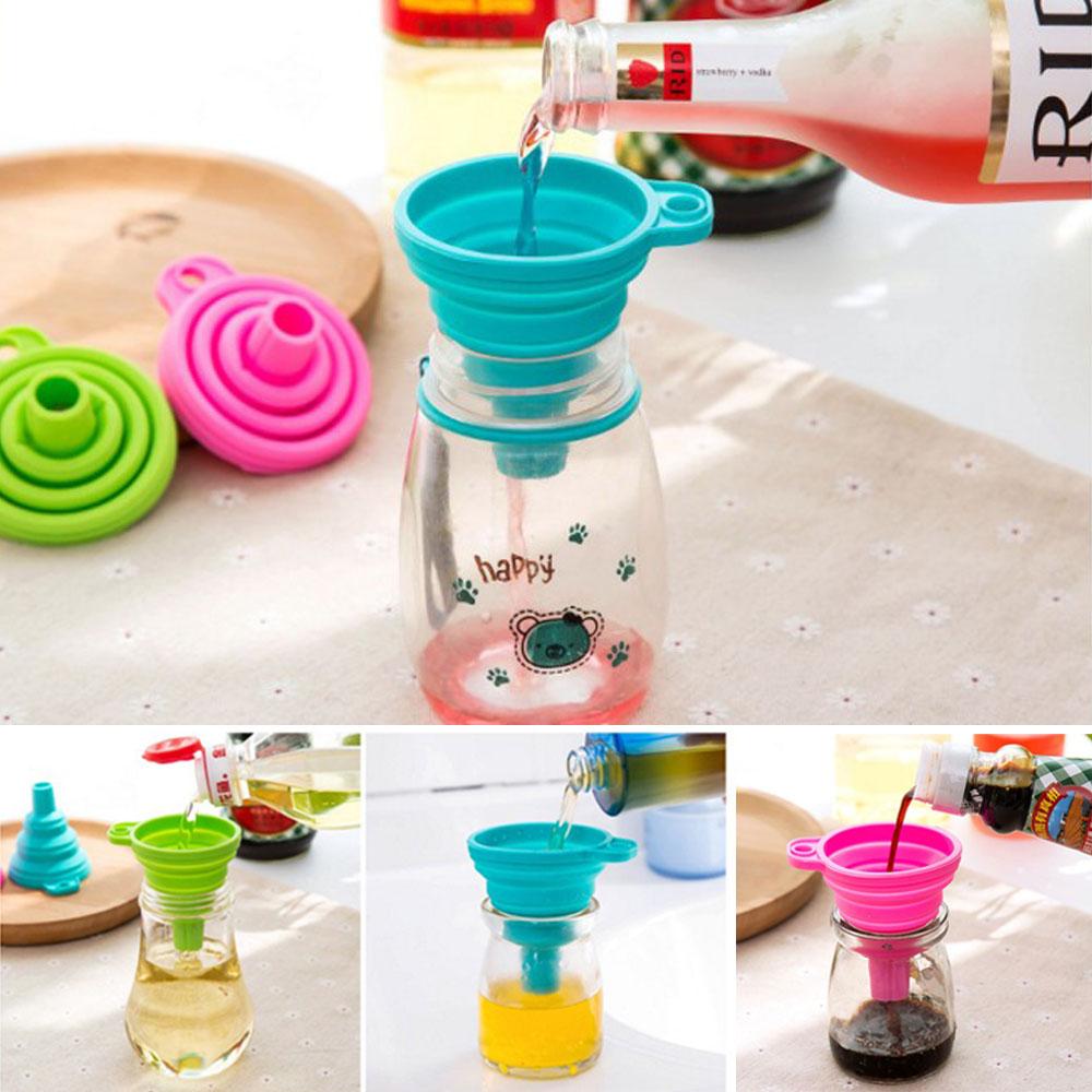 Spender Haushaltswaren Dehnbarer Silikon Falttrichter Küche Flüssigkeit Zusammenklappbar Öl Leck