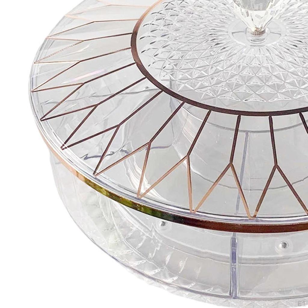 Serving Tray Clear Dustproof Reusable Portable Dried Fruit Plate Snack Box for Home Living Room
