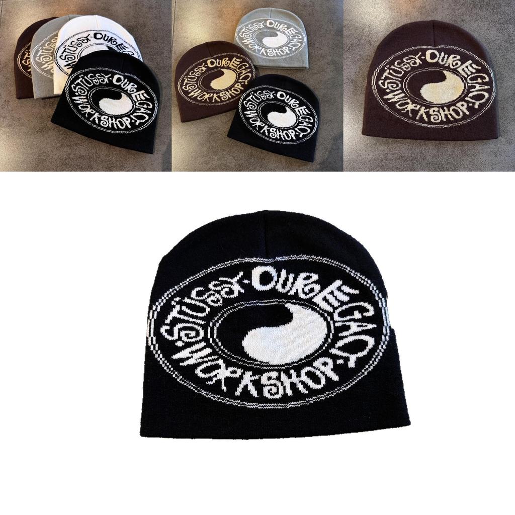 Streetwear Letter Bagua Diagram Knit Hat With Premium Acrylic For Street Fashion