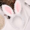 Soft Headband with Bunny Ears Plush Animal Hair Hoop Fluffy Easter Christmas Cosplay Cartoon Theme Party Costume
