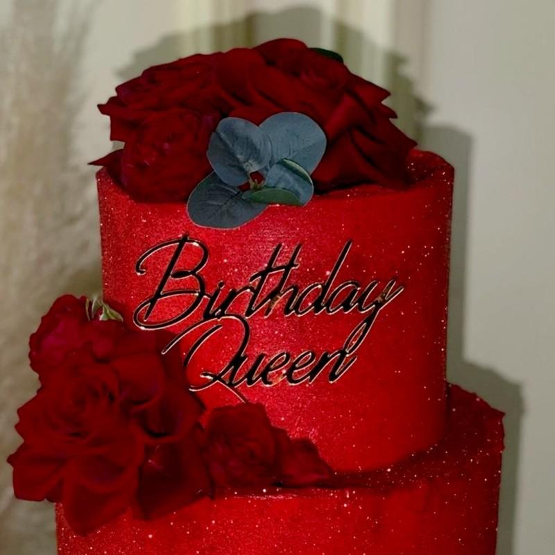 8 Styles Happy Birthday Queen Princess Cake Topper Acrylic Gold Silver Cake Toppers Birthday Party Cupcake Flag Decoration