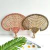 Colorful Hand-woven Straw Fan Bohemian Cattail Fan Durable Decorative Handmade Fan  Photo Prop